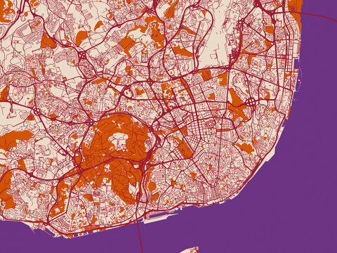City map background &mdash; Lisboa, Portugal