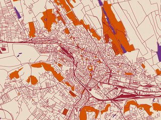 Naklejka premium Geographic city layout of Iasi, Romania