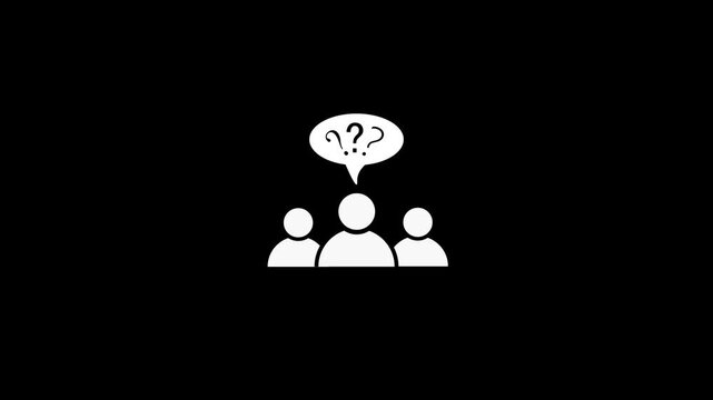 Thinking man with Question mark icon animation. pictogram men thinking concept animation.