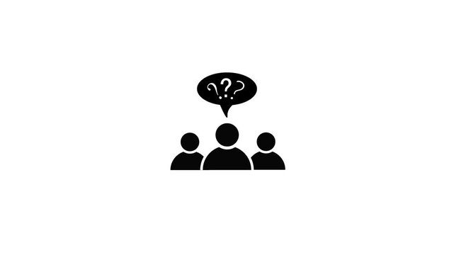 Thinking man with Question mark icon animation. pictogram men thinking concept animation.