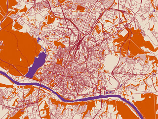 Fototapeta premium Kaluga, Russian Federation – city map
