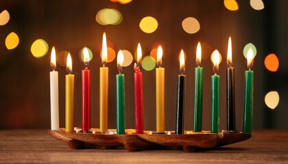 Kwanzaa African American Holiday Candles Kinara Generative Ai
