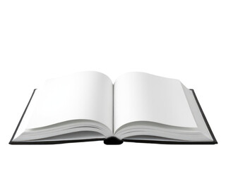 Fototapeta premium An open book placed on a white surface, ideal for education, learning and reading scenes. transparent background