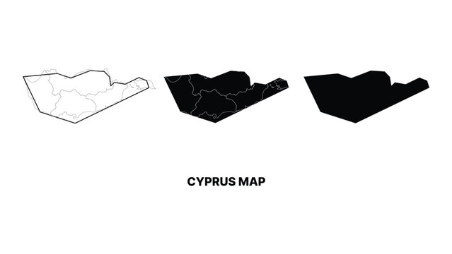 Minimalist black and white cyprus map