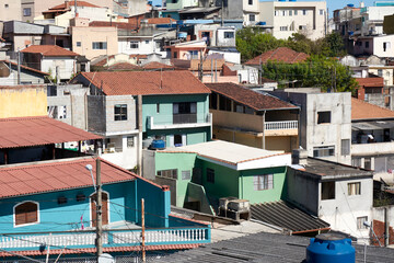 Fototapeta premium Simple houses in communities or favelas in Brazil.