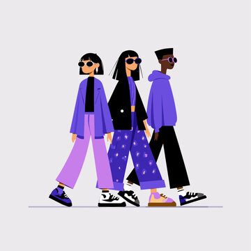 Diverse Group Showcasing Modern Urban Fashion Trends