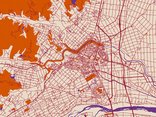 Obraz premium Street grid map of Yilan, Taiwan