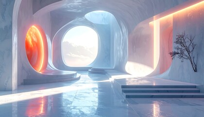 Futuristic Architecture with Light and Form - A Modern Vision.