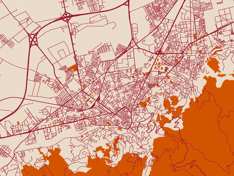 City map poster of Blida, Algeria