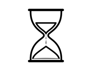 Black hourglass icon isolated on white background	