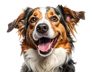 Friendly dog isolated on white background