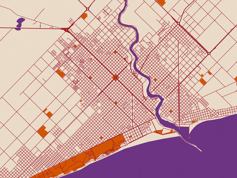 City map poster &mdash; Necochea, Argentina