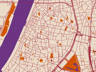 Keuken achterwand Antwerpen Street network map of Antwerpen Centrum, Belgium, cream and burgundy map  © W&S Stock