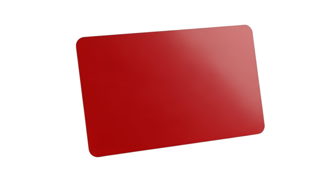 Minimalist red card shape design blank template for promotion isolated on transparent background - Powered by Adobe