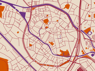 Obraz premium City map poster — Mechelen Centrum, Belgium