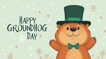 A marmot in a top hat, Groundhog Day