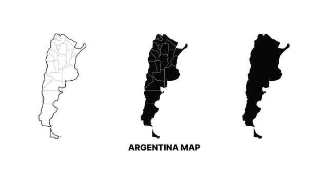Minimalist argentina map vector illustration