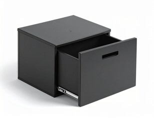 Blank sliding drawer box with thumb-access mechanism, tailored for customized packaging solutions or organizational purposes.