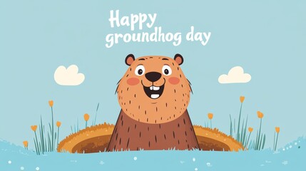 Happy Groundhog Day card