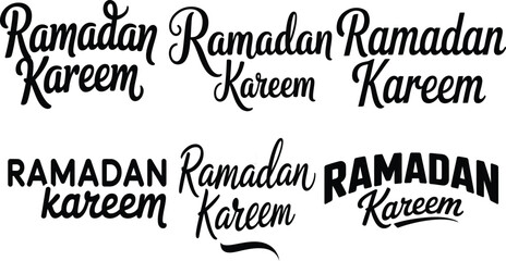 Fototapeta premium Ramdan kareem typography vectors set isolated on white background.