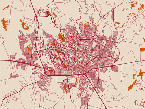City cartography of Uberaba, Brazil