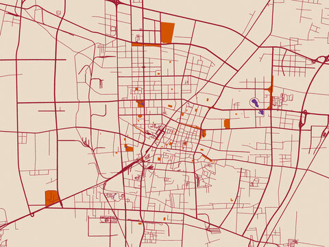 Urban map poster &mdash; Baoding, China