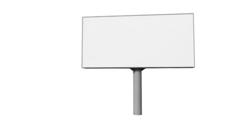 Blank billboard sign mockup for outdoor advertising and promotional marketing opportunities isolated on transparent background