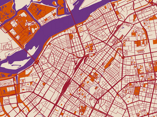 Obraz premium Harbin city center China city map poster