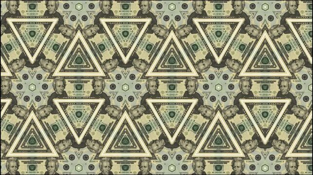 Money Spinning Kaleidoscope Cash Background