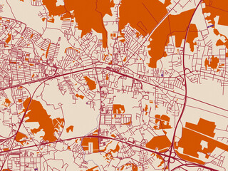 Obraz premium Road network map of CRO, Sesvete