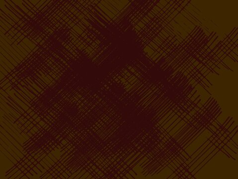 Abstract digital illustration featuring a dense, hand-drawn style crosshatch pattern of fine dark lines over a solid deep maroon and earth-toned brown background. 