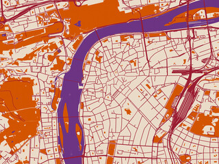 Obraz premium Prague Center Czechia city map poster