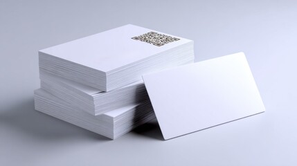 Blank business cards with QR code for branding and networking