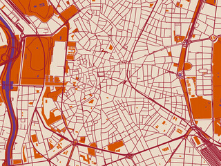 Obraz premium City layout map – Madrid Centro (Spain)