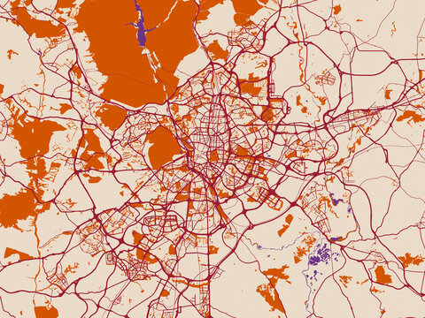 Madrid Metropolis, Spain &ndash; urban map