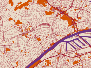 Obraz premium City layout map of Argenteuil, France
