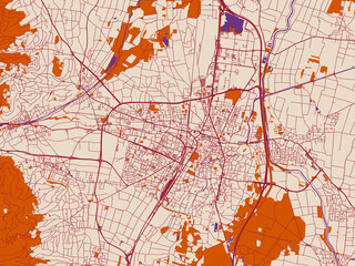 Obraz premium Urban street grid of Colmar, France