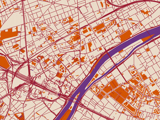 Obraz premium Courbevoie – city map, France