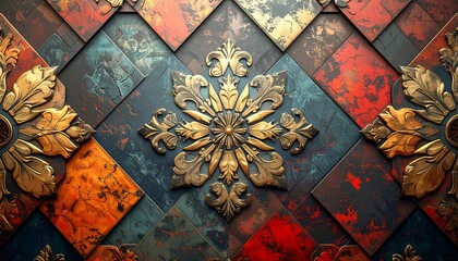 Intricate Metalwork - A Symphony of Textures and Colors in Artistic Design.