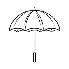 Obraz premium Simple line art illustration of an open classic umbrella isolated