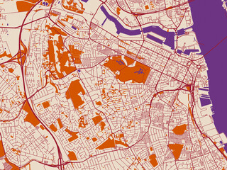 Fototapeta premium City map poster — Birkenhead, United Kingdom