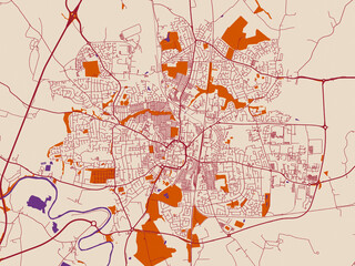 Naklejka premium City map poster — Darlington, United Kingdom