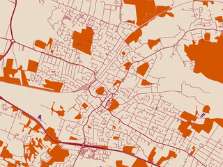 Naklejka premium City plan map of Rayleigh, United Kingdom