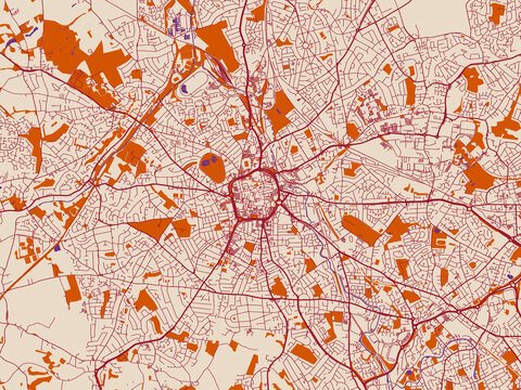 City map background &mdash; Wolverhampton, United Kingdom