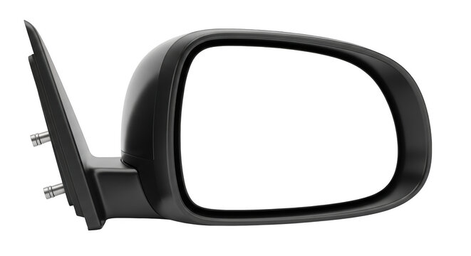 Automotive side view mirror car exterior component isolated on transparent background