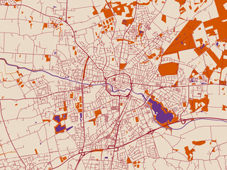 Obraz premium Street network map — Bocholt, Germany