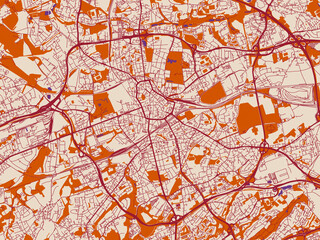 Road Network Map Bochum Germany