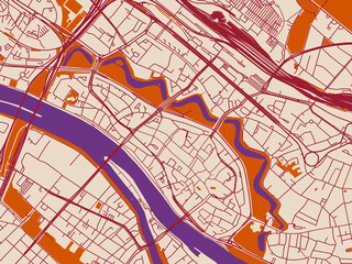 City layout poster of Bremen Zentrum, Germany