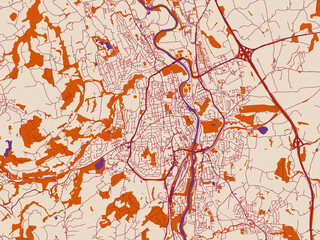 Fototapeta premium Kempten Germany city map poster
