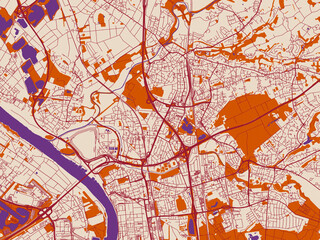 Obraz premium City map background — Leverkusen, Germany